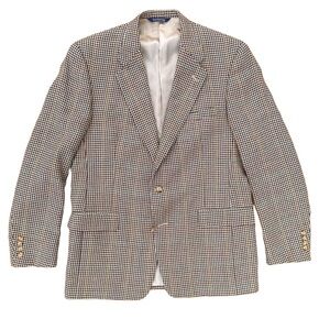 Burberry Vintage Houndstooth Blazer 43 Long Jacket Two Button Union Made